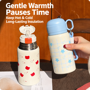 Bouteille d'eau isotherme pour enfants 520 ml en acier inoxydable 316, mignonne, avec paille escamotable, gourde sport portable - Product Image 4