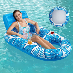Parc aquatique Sports Lac Flotteur Flottant Natation Jouer Jeu Drainage Porte-gobelet Pince Net Air Gonflable Piscine Chaise Longue - Product Image 4