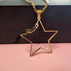 Personalizzato personalizzato <span class=keywords><strong>stella</strong></span> lettera ciondolo logo collana d'oro <span class=keywords><strong>con</strong></span> il <span class=keywords><strong>nome</strong></span> per le donne gioielli regalo - Product Image 3