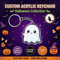 Porte-clés en acrylique personnalisés pour Halloween : Citrouille, Fantôme, Chauve-souris, Sorcière – Cadeaux de fête effrayants, cadeaux pour la distribution de bonbons, vente en gros