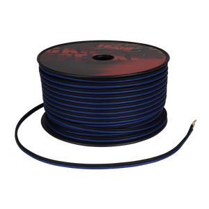 Câble de haut-parleur de voiture CCA, gaine flexible en PVC mate, normes américaines, noir et bleu, paied 14AWG - Product Image 1