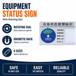 Magnetic Rotating Equipment Status Sign Management Indicator Card Operation Status Label <b>Machine</b> <b>Running</b> Idle Maintenance - Product Image 1