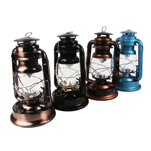 Lanterna a LED di grandi dimensioni all'ingrosso della fabbrica lanterne a LED classiche decorative in rame color torcia da campeggio lanterna a LED
