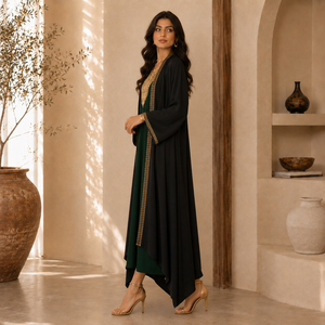 Elegantes Marokkanisches Offenes Abaya-Set Luxuriös Besticktes Bescheidenes Kleid Boutique Dubai Kollektion - Product Image 3