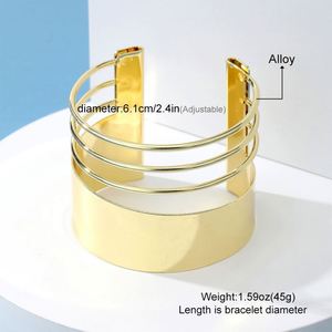 European American Style Women's Multi-Layer Alloy Cuff <b>Bracelet</b> Gold Plated <b>Red</b> Glossy Geometric Large Area Bohemian Style - Product Image 2