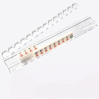 JUCHENG Règle de Mahjong en Acrylique Transparent, Style Vague Américain Moderne de Luxe, Pliable et Portable