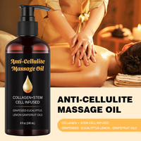 Huile de massage apaisante, raffermissante et hydratante au collagène anti-cellulite, personnalisable sous marque privée, flacon pompe 240 ml, contrat OEM