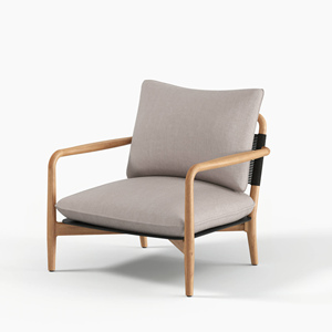 Sillón de teca con ratán natural y cojín para patio, jardín, muebles de exterior - <span class=keywords><strong>Nala</strong></span> - Product Image 1