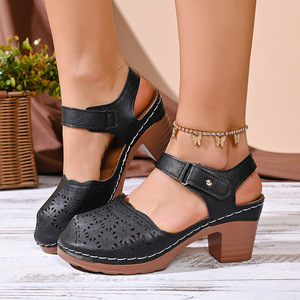 Sandalias de Plataforma con Tacón Cuadrado y Cierre de Hebilla para Mujer, Estilo Pescador, Verano 2026, Nueva Colección, Moda Sexy, Parte Superior de PU, Suela de Goma - Product Image 2