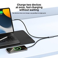 Kabel Type-C Anyaman Baru 2-in-1 Inti Tembaga Berlapis Timah PD100W Pengisian Cepat 2-in-1 5A untuk Ponsel, Tablet, dan Laptop
