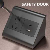 Multiprise USB encastrable d'angle de haute qualité avec 5 types de prises dissimulées pour entrée, salle de bain, armoire à miroir, coin