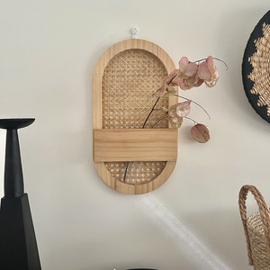 Décoration murale de style Wabi-Sabi japonais, en bois naturel, artisanat en rotin, style homestay - Product Image 1