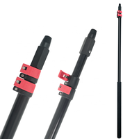 Tige télescopique standard en aluminium avec système de verrouillage à bascule, perche d'extension universelle pour outils de nettoyage, connecteur fileté fiable et durable
