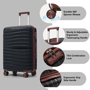 Ready Stock in USA Free Shipping 3-Piece Suitcase Ensemble with 20, 24, 28 Inch Sizes 360° Spinner Wheels, Support <b>Dropshipping</b> - Product Image 6