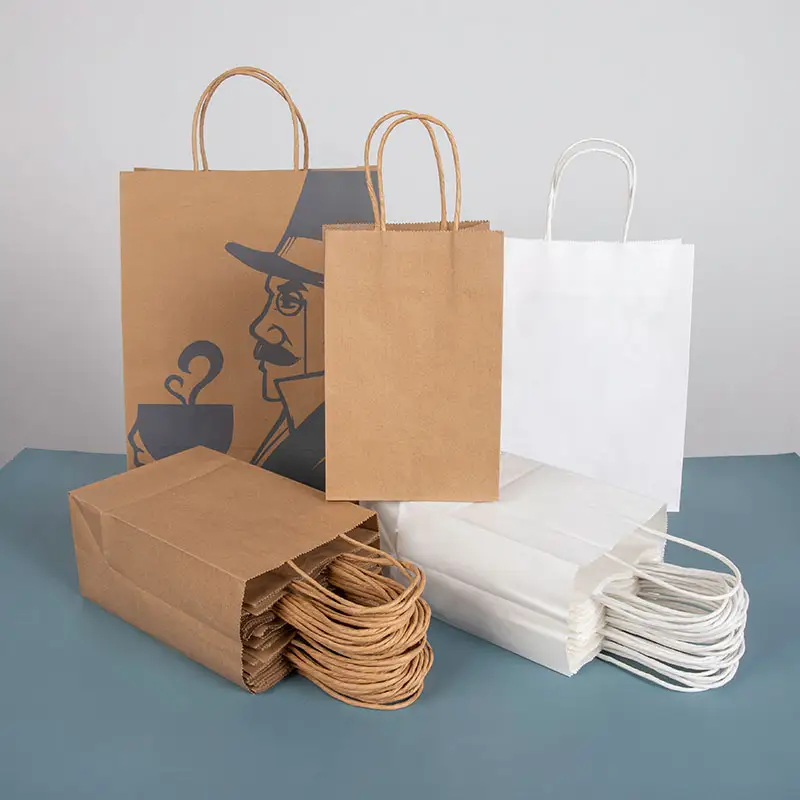 Custom Your Own Logo Printed Retail Clothing Packaging Paper Bag Eco Friendly Biodegradable Gift Shopping Paper Bag For Apparel