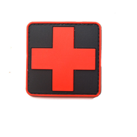 Patch 3D en caoutchouc PVC, Badge tactique en silicone pour les ambulants médicaux, Patch de drapeau de la croix rouge, emblème