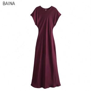 Vestido Midi de Seda Satinada para Mujer, Diseño Vintage sin Mangas, Vestidos Femeninos - Product Image 1
