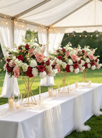 Boule de fleurs en soie rouge et rose LUYI, nouveau design, décoration de mariage, 60 cm, centre de table, magnifique boule de fleurs