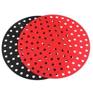 2023 Reusable Silicone Air Fryer Liner Mat Non Stick Steamer Pad Baking Inner Liner Cooking Mat for Kitchen Accessories