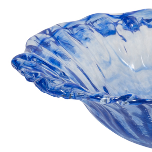 Grande Ciotola in Vetro Decorativa, Centrotavola Moderno con Effetto Sfumato Blu - Product Image 4