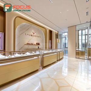 Custom Jewelry Store Interior Display Wood <b>Frame</b> Jewelry Shop Showcase Cabinet - Product Image 6