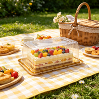Boîtes en plastique transparent PET de qualité alimentaire en gros, emballages jetables haut de gamme pour gâteaux, pain et en-cas