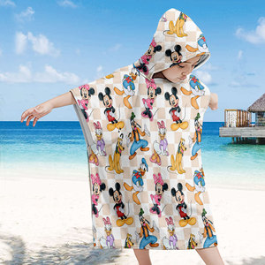 Serviettes à capuche pour enfants, design de dessin animé personnalisé, douces et absorbantes, peignoir de bain pour garçons et filles, poncho de bain pour bébés et tout-petits, serviette de plage - Product Image 3