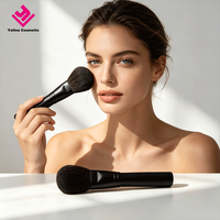 Pinceau à poudre de luxe grand format, manche en bois couleur bambou, poils synthétiques doux, pour poudre libre, maquillage du visage, OEM ODM, marque privée, personnalisable