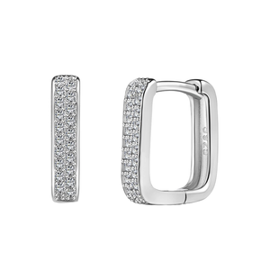 Pendientes de Aro en Forma de U de Plata de Ley 925 con Circonitas, Diseño Geométrico Étnico, Moda 2023, para Mujeres y Niñas, Joyería para Bodas y Fiestas - Product Image 1