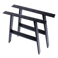 Pieds de table en métal noir moderne, en acier forgé, détachables, de forme industrielle, pour bureau, en gros, en verre, en fonte