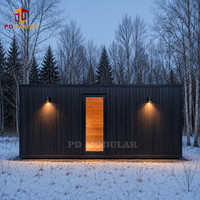 Cabine d'hôtel modulaire en acier isolé avec salle de bain et fenêtre panoramique pour camping, complexe hôtelier, hébergement éco-responsable (conception européenne)