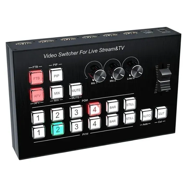 HDTV Video Switcher Controller Live Streaming Cast Switcher Replay Video Mix Controller