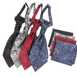 <span class=keywords><strong>Pañuelos</strong></span> de Poliéster y Seda Personalizados, Fabricación de Cravats, <span class=keywords><strong>Pañuelos</strong></span> de Bolsillo Blancos y Negros con Diseño Paisley, Juego de Corbata <span class=keywords><strong>Ascot</strong></span> - Product Image 2