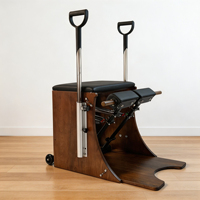 Silla de Pilates Wunda de Madera de Nogal con Asas Ajustables |   Silla de Estabilidad de Grado Médico para Rehabilitación y Equilibrio
