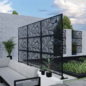 Paravent de jardin moderne en acier inoxydable découpé au laser, pliable et autoportant, pour la maison et le jardin - Product Image 4