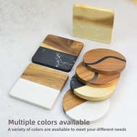 Ensemble de sous-verres en pierre, tapis résistants à la chaleur, sets de table carrés, sous-verres pour café et vin, sous-verres pour tasses à thé de forme irrégulière, style moderne et minimaliste