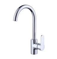 Robinet de cuisine moderne monotrou en laiton avec mitigeur monocommande eau chaude et froide à cartouches céramiques