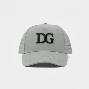 OEM Custom Mesh Perforated Hat Logo 5 <b>Panel</b> Slightly Curved Brim Snapback Waterproof Rubber <b>Patch</b> Golf Cap - Product Image 2