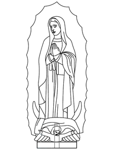 Traditional Classical Our Lady of Guadalupe <b>Memorial</b> Statue Great Grey (G614) Granite - Product Image 5