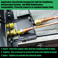 Raccord rapide CRD 3/8 pouce haute pression pour réfrigérant, sans fuite, en laiton, pour systèmes HVAC, mini-split, air conditionné domestique et industriel