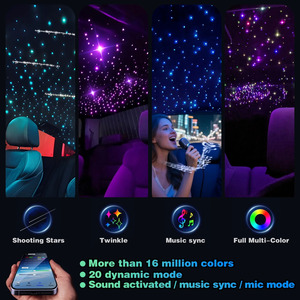 <span class=keywords><strong>Kit</strong></span> de Projecteur d'Étoiles Filantes <span class=keywords><strong>Ciel</strong></span> <span class=keywords><strong>Étoilé</strong></span> pour Plafond Télécommandé, Lumière Optique à Fibre Diode pour Éclairage Intérieur de Voiture - Product Image 2