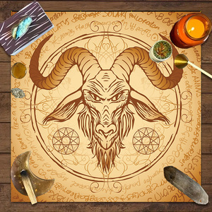Mantel de poliéster económico para tarot, con diseño misterioso de runas y fases lunares modernas, tela decorativa para juegos de mesa, poliéster para rituales de sacrificio de brujas - Product Image 5