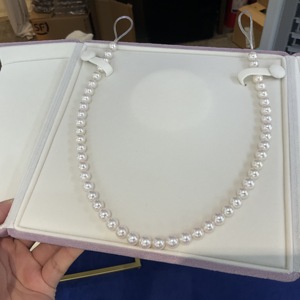 Giappone di lusso bianco 8-8.5mm naturale acqua salata Akoya collana di perle per le donne foro personalizzato per la creazione di gioielli - Product Image 2