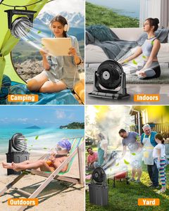 Ventilateur portable rechargeable par USB avec lumière LED, cinq vitesses de vent, pliable pour le <span class=keywords><strong>camping</strong></span> et l'utilisation en <span class=keywords><strong>camping</strong></span>-car - Product Image 5
