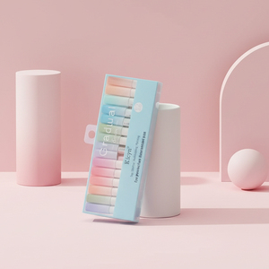 Ensemble de surligneurs 4 couleurs à changement progressif avec pointe pinceau inclinée pour marquage créatif, dessin graffiti et écriture oblique - Product Image 2