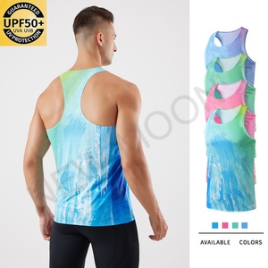 Gilet de sport personnalisé pour homme, respirant, 100 % polyester, imprimé par sublimation, pour marathon, course à pied et exercice - Product Image 1