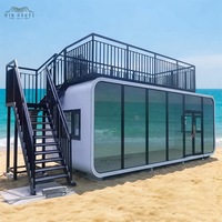 Cabine de luxe 20 pieds à double couche, maison préfabriquée intégrée, conteneur préfabriqué adapté au bureau ou à l'habitation