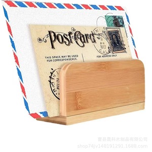 Organizador de correo de bambú y madera para escritorio, estante de almacenamiento minimalista para sobres y papeles - Product Image 5