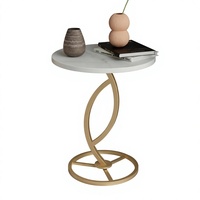 Meubles de maison nordiques modernes, salle à manger, salon, table basse en métal pour mini balcon, petite table ronde en marbre
