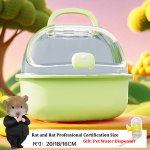 Jaula Portátil para Hámster con Accesorios para Mascotas Pequeñas, Cierre de Botón, Bandeja de Plástico y Caja de Arena - Product Image 4